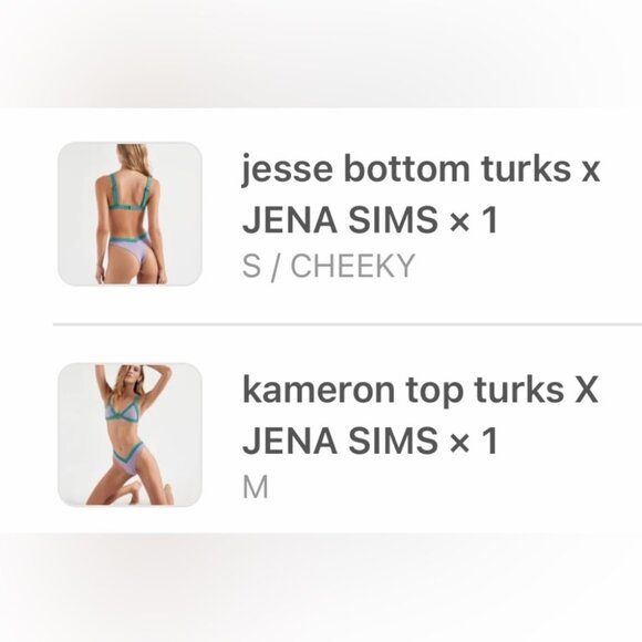 NWT OneOne Swimwear Bikini SET Jena Sims Collab Turks Purple Blue Shimmer New - Picture 9 of 10